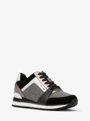 michael michael kors billie chain-mesh and leather trainer|Billie Suede and Glitter Chain.